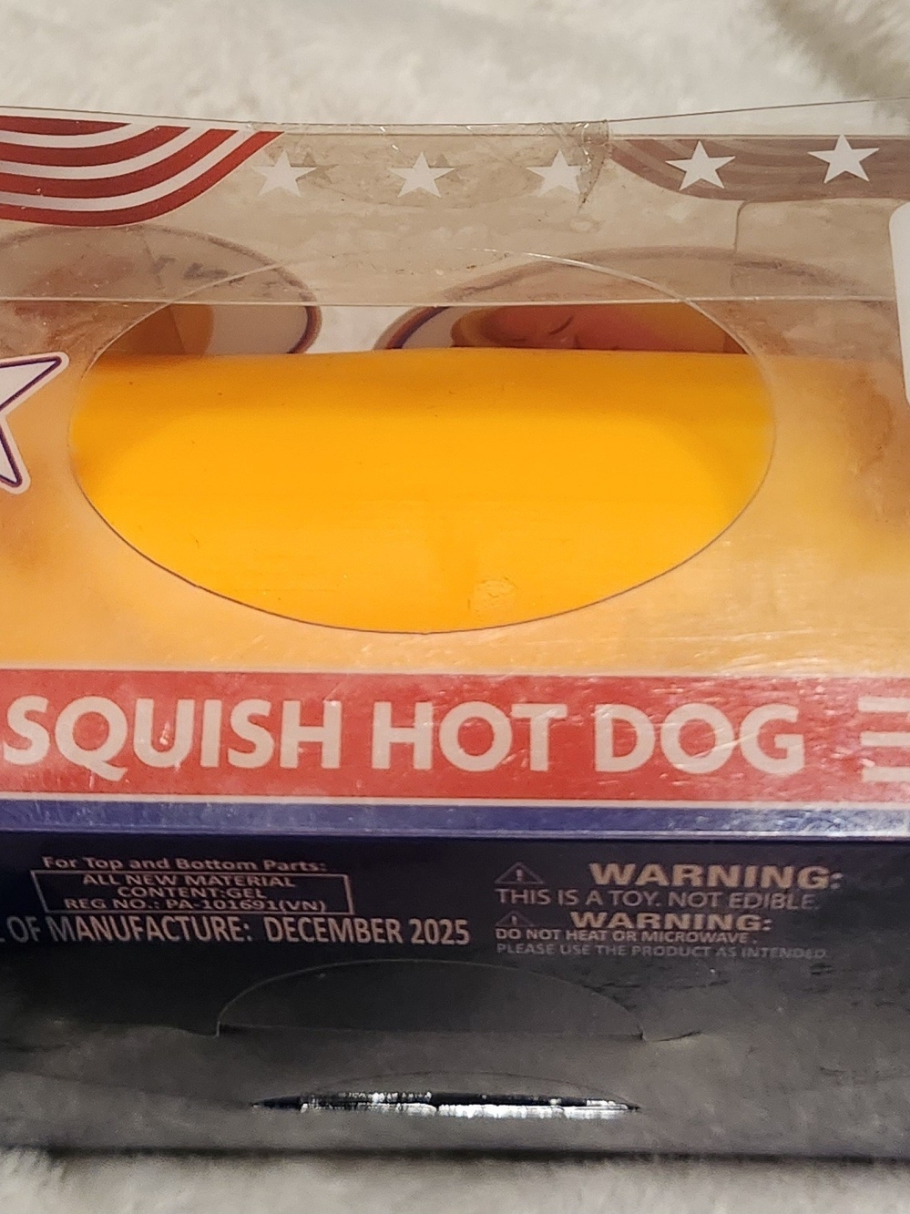 Squish Hot Dog Sensory Toy - Yellow